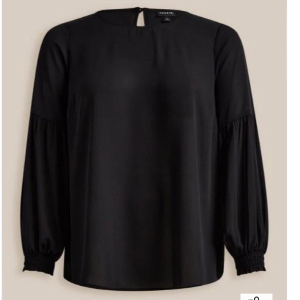Torrid Black Georgette Blouson Sleeve Blouse